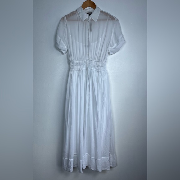NWT J.Crew Size 6 White Elena shirtdress In Chiffon - Picture 8 of 16